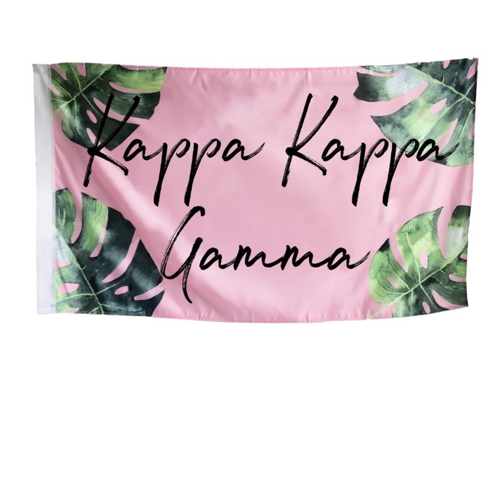 Sorority Shop Kappa Kappa Gamma Tropical Palm Flag Dorm Decor Pink 3x5ft